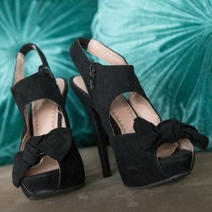 Black Open Toe Heels